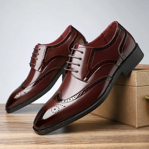 Harry Vintage Wingtip Brogues - Brown